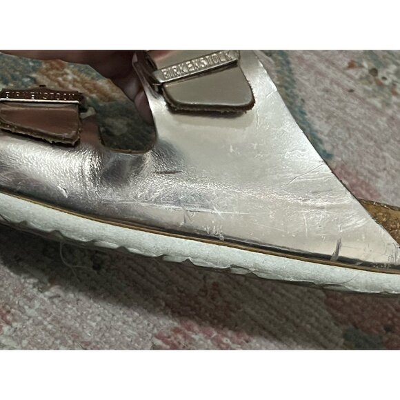 Metallic Gold Womens Birkenstock Arizona Sandals Size 41 EU 10 US Narrow - Picture 13 of 16